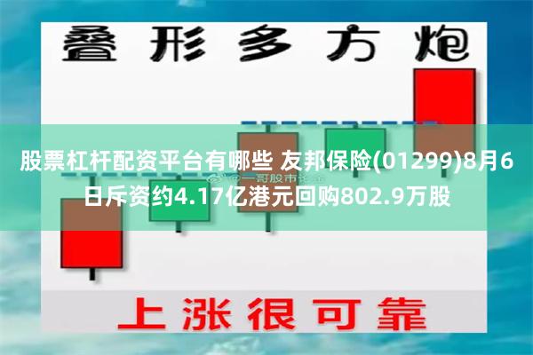 股票杠杆配资平台有哪些 友邦保险(01299)8月6日斥资约4.17亿港元回购802.9万股