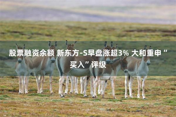 股票融资余额 新东方-S早盘涨超3% 大和重申“买入”评级